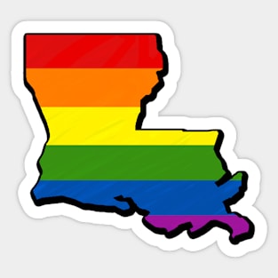 Rainbow Louisiana Outline Sticker